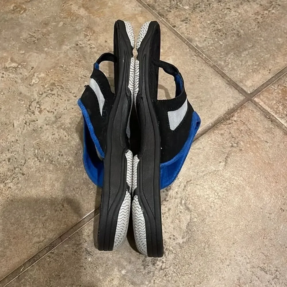 AFTCO Black & Blue Thong Angler Sandals Mens Size 7 Summer Travel Beach